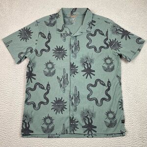 Roark Bless Up Trail Shirt Mens Size L Green Short Sleeve Button Camp Breathable